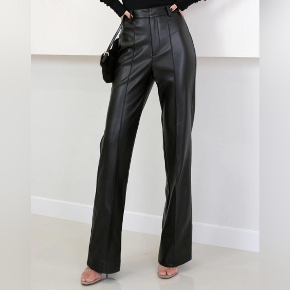 Commense High Waisted Faux Leather Pants